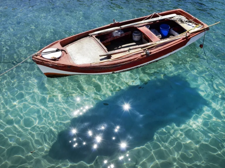 Fishing boat clear water